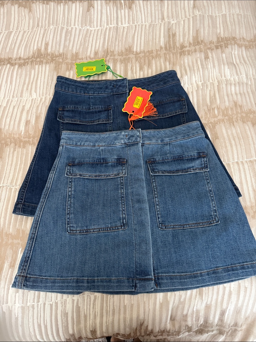Chelsea & Violet Denim Mini Skirt Set - Light & Dark Blue size 2